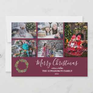 Cartes Pour Fêtes Annuelles Collage photo de famille rustique Joyeux Noël