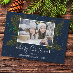 Cartes Pour Fêtes Annuelles Collage photo de famille rustique Joyeux Noël cart