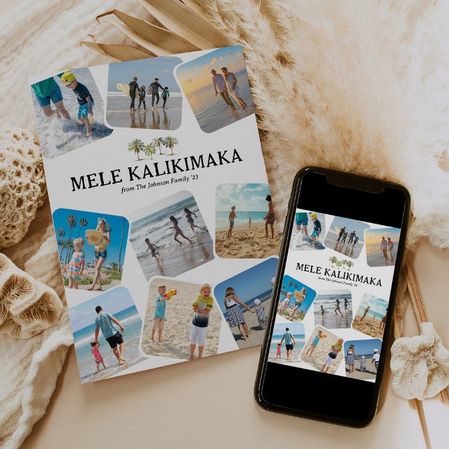 Cartes Pour Fêtes Annuelles Collage photo de Mele Kalikimaka (Créateur téléchargé)
