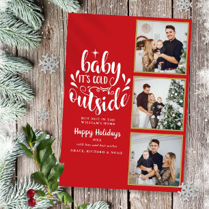 Cartes Pour Fêtes Annuelles Collage photo de Noël 3 Bébé il fait froid dehors