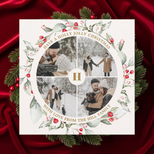 Cartes Pour Fêtes Annuelles Collage photo de Noël Berries