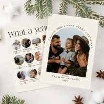 Collage photo de Noël moderne neutre Quelle année