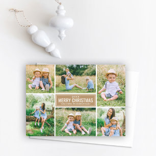 Cartes Pour Fêtes Annuelles Collage photo de Noël moderne taupe