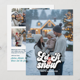 Cartes Pour Fêtes Annuelles Collage photo de Noël rétro "Qu'il neige"