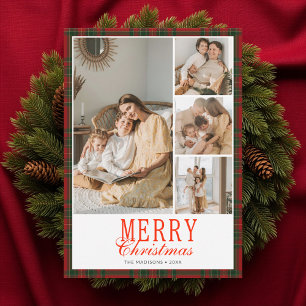 Cartes Pour Fêtes Annuelles Collage photo de Noël tartan prépa