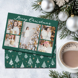 Cartes Pour Fêtes Annuelles Collage photo de Noël vert émeraude Joyeux Noël