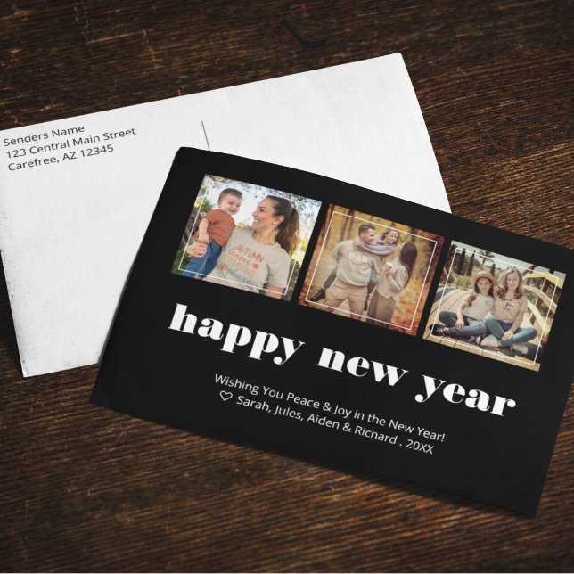 Cartes Pour Fêtes Annuelles Collage photo de vacances Moderne (Créateur téléchargé)