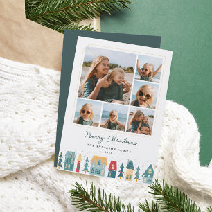 Cartes Pour Fêtes Annuelles Collage photo du village de Noël