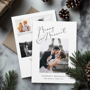 Cartes Pour Fêtes Annuelles Collage photo élégant et joyeux de mariage