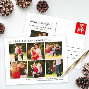 Cartes Pour Fêtes Annuelles Collage photo élégant pour une année à retenir
