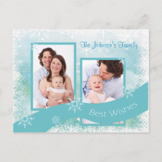 Cartes Pour Fêtes Annuelles Collage photo Flacons de neige de Noël Personnalis