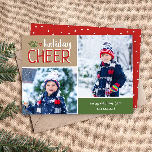 Cartes Pour Fêtes Annuelles Collage photo Holiday Cheer 2 (Créateur téléchargé)