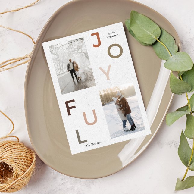 Cartes Pour Fêtes Annuelles Collage photo joyeux esthétique Famille de Noël (Créateur téléchargé)