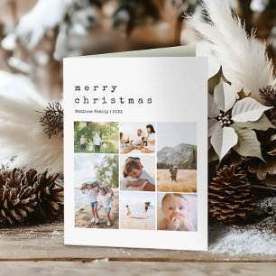Cartes Pour Fêtes Annuelles Collage photo minimaliste de la famille de Noël ve