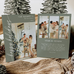 Cartes Pour Fêtes Annuelles Collage photo minimaliste moderne Happy Holidays