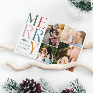 Cartes Pour Fêtes Annuelles Collage photo moderne Famille Noël