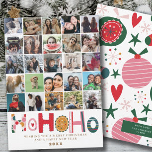 Cartes Pour Fêtes Annuelles Collage photo moderne Ho Ho Christmas Card