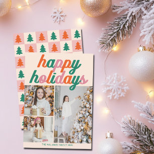 Cartes Pour Fêtes Annuelles Collage photo Noël Retro 3 Joyeuses Fêtes
