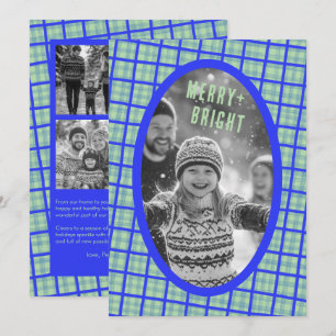 Cartes Pour Fêtes Annuelles Collage photo personnalisé de Noël à carreaux gras