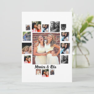 Cartes Pour Fêtes Annuelles Collage photo personnalisé des meilleurs amis 15