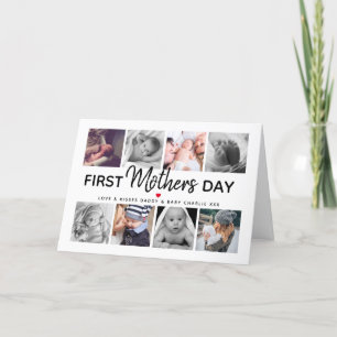Cartes Pour Fêtes Annuelles Collage photo simple de la Première Mère   Maman
