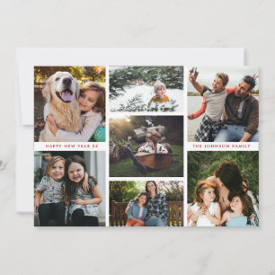 Cartes Pour Fêtes Annuelles Collage photo simple en famille Multiphoto minimal