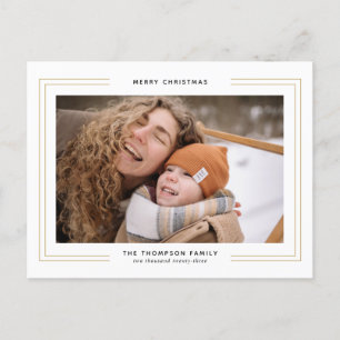 Cartes Pour Fêtes Annuelles Collage photo simple minimaliste Carré Gold