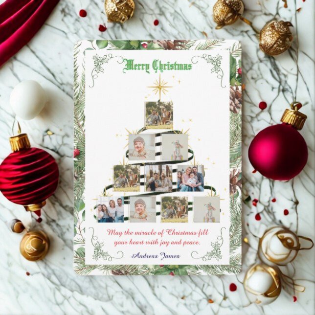 Cartes Pour Fêtes Annuelles Collage Pine Needle (Créateur téléchargé)