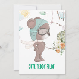 Cartes Pour Fêtes Annuelles Collection Baptême d'ours en peluche du pilote - P