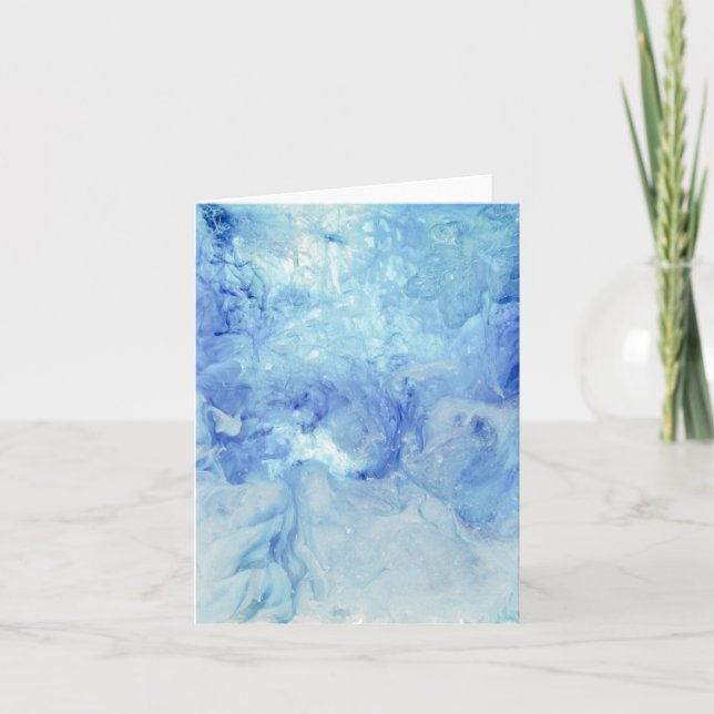 Cartes Pour Fêtes Annuelles Collection "Blizzard" - abstrait bleu et blanc (Devant)