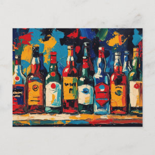 Cartes Pour Fêtes Annuelles "Collection de bouteilles de la étagère de bar" (S