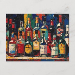 Cartes Pour Fêtes Annuelles "Collection de bouteilles de la étagère de bar" (S