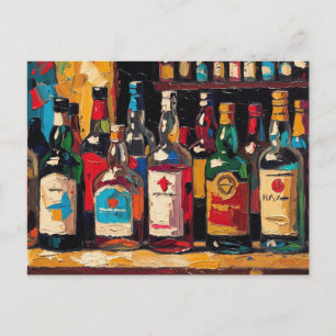 Cartes Pour Fêtes Annuelles "Collection de bouteilles de la étagère de bar" (S
