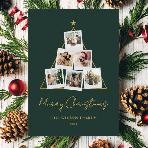 Cartes Pour Fêtes Annuelles Collection de photos en or vert moderne Noël