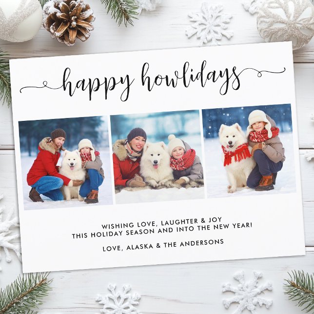 Cartes Pour Fêtes Annuelles Collection photo de chien moderne Noël Joyeux Howl (Créateur téléchargé)