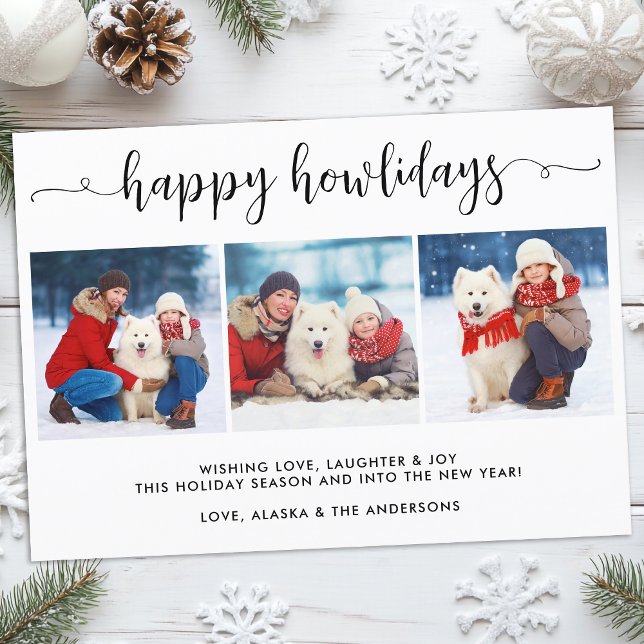 Cartes Pour Fêtes Annuelles Collection photo de chien moderne Noël Joyeux Howl (Créateur téléchargé)