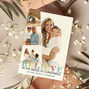 Cartes Pour Fêtes Annuelles Collection photo de Noël moderne 'CROIRE'