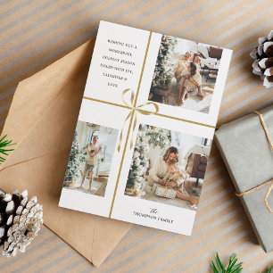 Cartes Pour Fêtes Annuelles Collection photo moderne Gold Box Ruban Noël