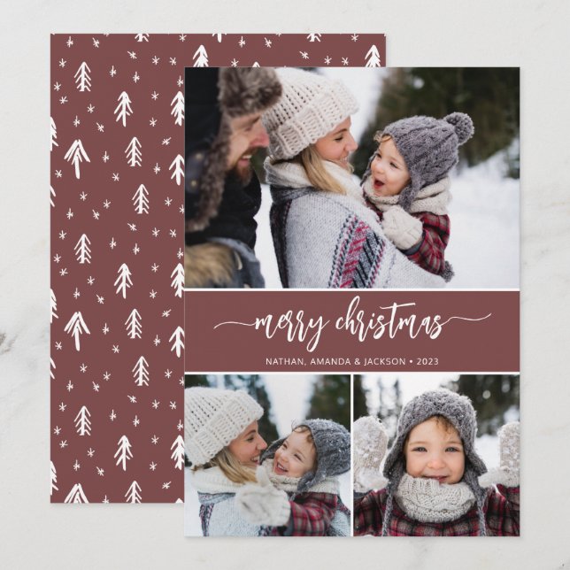 Cartes Pour Fêtes Annuelles Collection photo moderne Joyeux Noël (Devant / Derrière)
