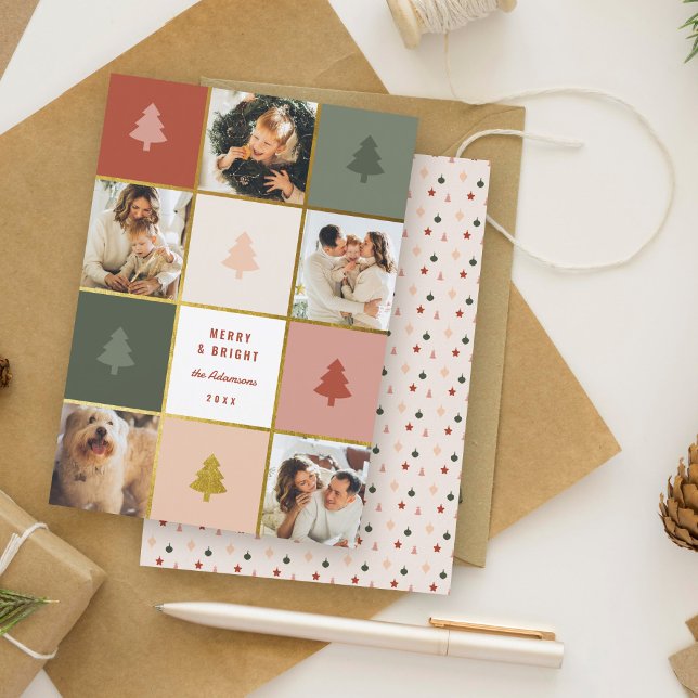 Cartes Pour Fêtes Annuelles Collection photo moderne Pastel & Gold Christmas T (Créateur téléchargé)