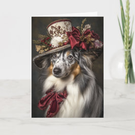 Cartes Pour Fêtes Annuelles Collie Blue Merle Victorien