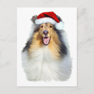 Cartes Pour Fêtes Annuelles Collie Christmas Père Noël