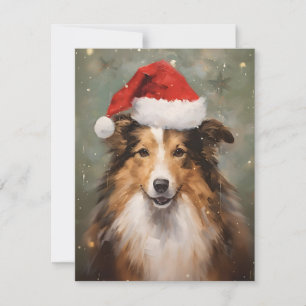 Cartes Pour Fêtes Annuelles Collie peinture de Noël