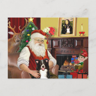 Cartes Pour Fêtes Annuelles Collier frontalier de Père Noël