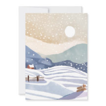 Collines hivernales pastel aquarelle