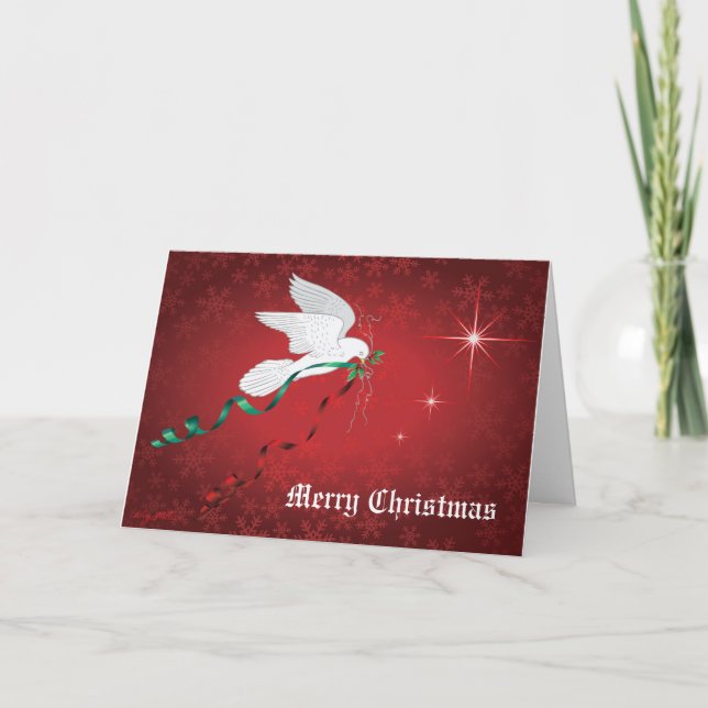 Cartes Pour Fêtes Annuelles Colombe blanche (Devant)
