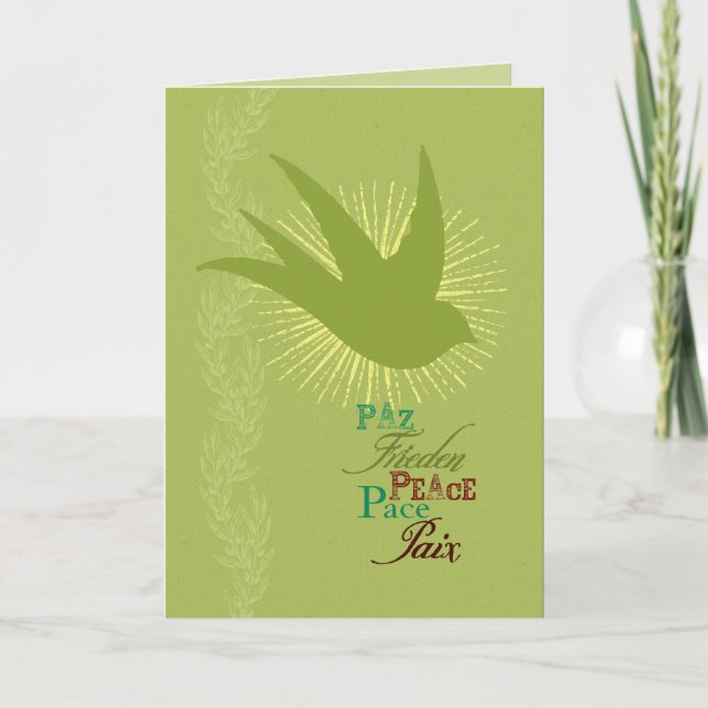 Cartes Pour Fêtes Annuelles Colombe de paix (Devant)