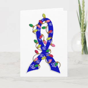 Cartes Pour Fêtes Annuelles Colon Cancer Feux de Noël Ruban