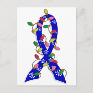 Cartes Pour Fêtes Annuelles Colon Cancer Feux de Noël Ruban