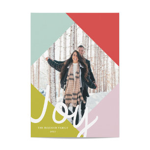 Cartes Pour Fêtes Annuelles Color Block Joy Holiday Card